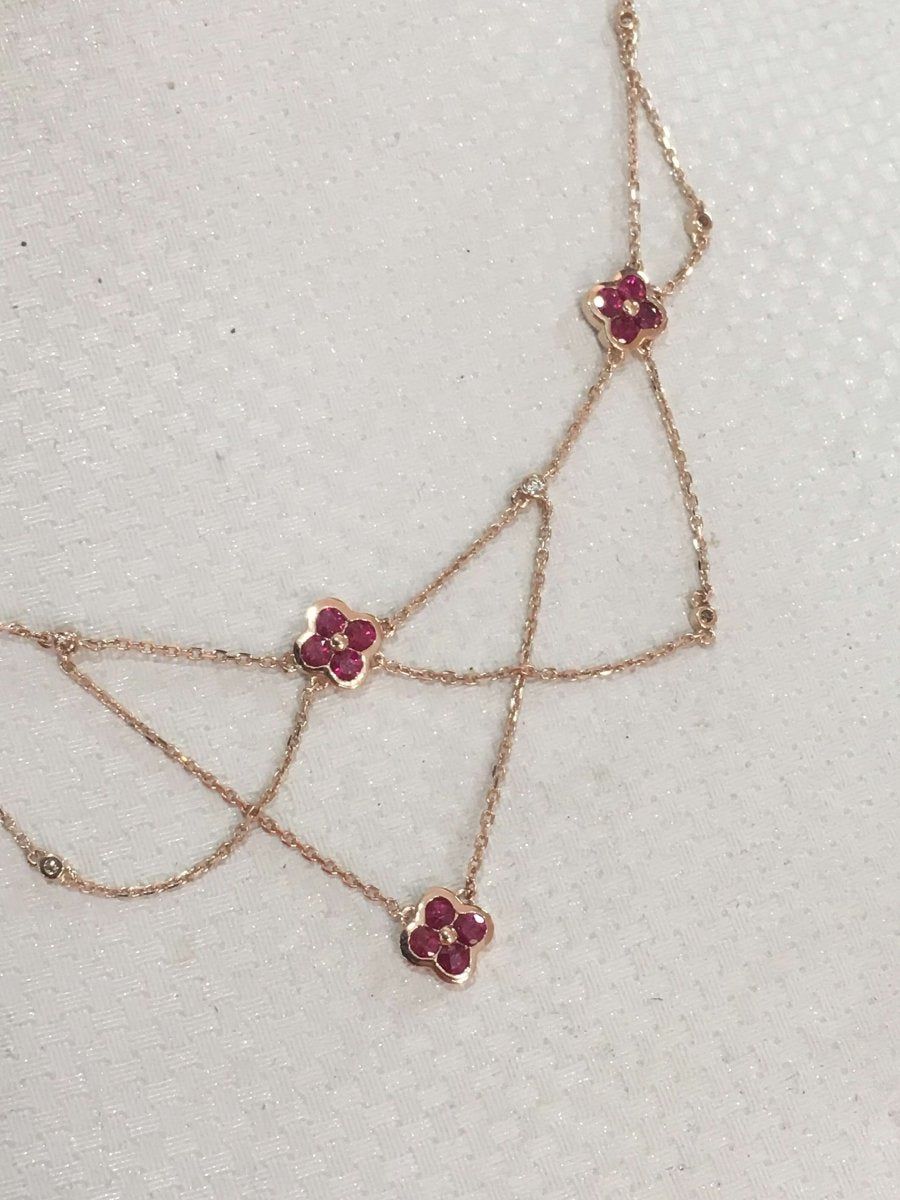 Reserved for Stephanie 14K Rose Gold Emerald Necklace - Lord of Gem Rings