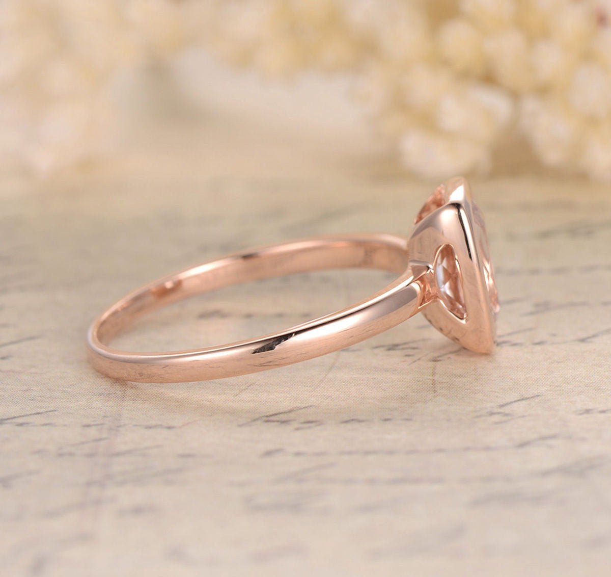 Reserved for Stephanie Oval Morganite Engagement Ring 14K White Gold - Lord of Gem Rings