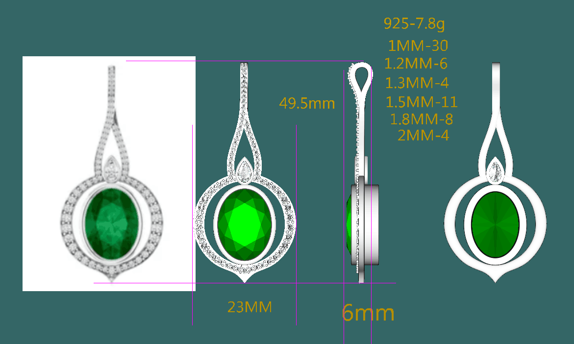 Reserved for Stephen Moissanoite Semi Mount Pendant Sterling Silver Oval 12x16mm - Lord of Gem Rings