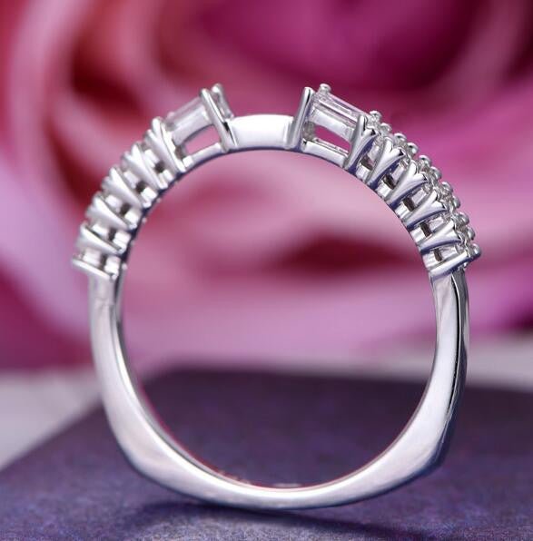 Reserved for steven Straight Trilllion 4th payment Peach Morganite Engagement Ring 14K White Gold - Lord of Gem Rings