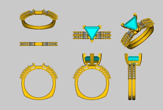 Reserved for steven Straight Trilllion Peach Morganite Engagement Ring 14K White Gold