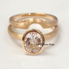 Reserved for swall456 semi mount Bridal Set for round,14K Rose Gold - Lord of Gem Rings