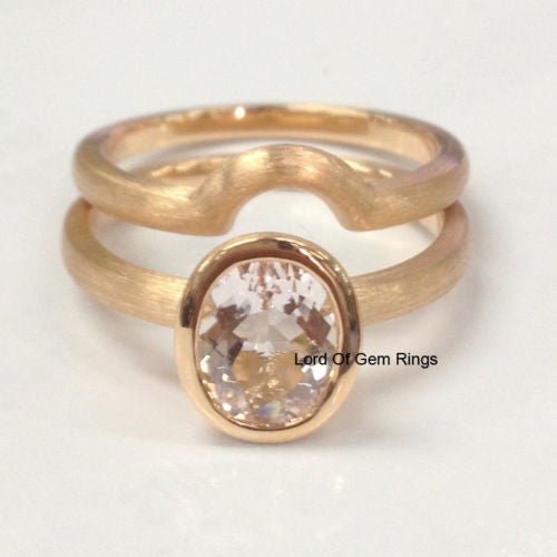 Reserved for swall456 semi mount Bridal Set for round,14K Rose Gold - Lord of Gem Rings