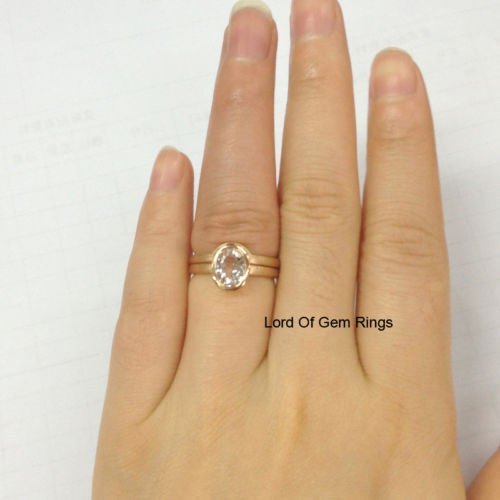 Reserved for swall456 semi mount Bridal Set for round,14K Rose Gold - Lord of Gem Rings
