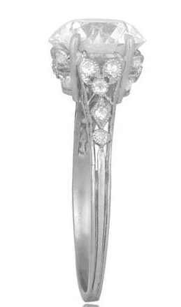 Reserved for Tara Custom Diamond Semi Mount Ring for Round 14K White Gold - Lord of Gem Rings