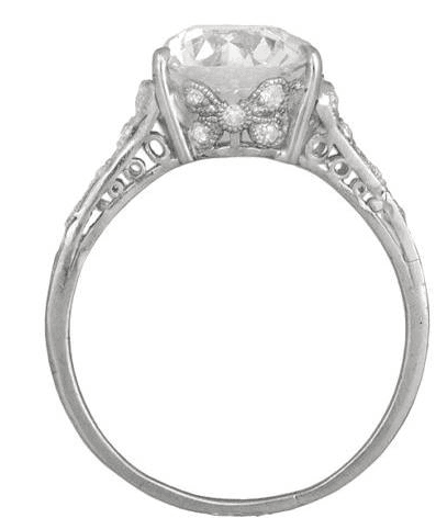 Reserved for Tara Custom Diamond Semi Mount Ring for Round 14K White Gold
