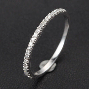 Reserved for tascambe French V Pave Diamond Wedding Band 14K White Gold - Lord of Gem Rings