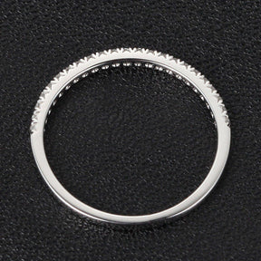 Reserved for tascambe French V Pave Diamond Wedding Band 14K White Gold - Lord of Gem Rings