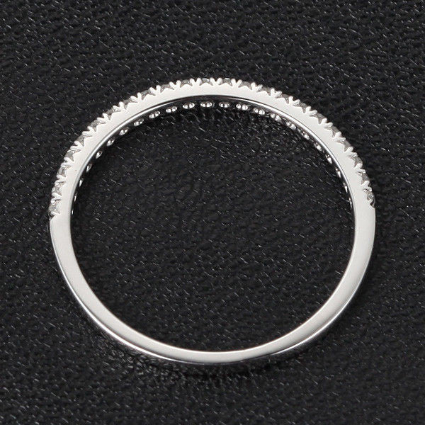 Reserved for tascambe French V Pave Diamond Wedding Band 14K White Gold - Lord of Gem Rings