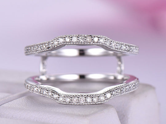 Reserved for Tasha Custom Matching Ring Guard for Split shank Ring 14K White Gold