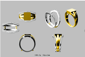 Reserved for Tasha Custom Matching Ring Guard for Split shank Ring 14K White Gold - Lord of Gem Rings