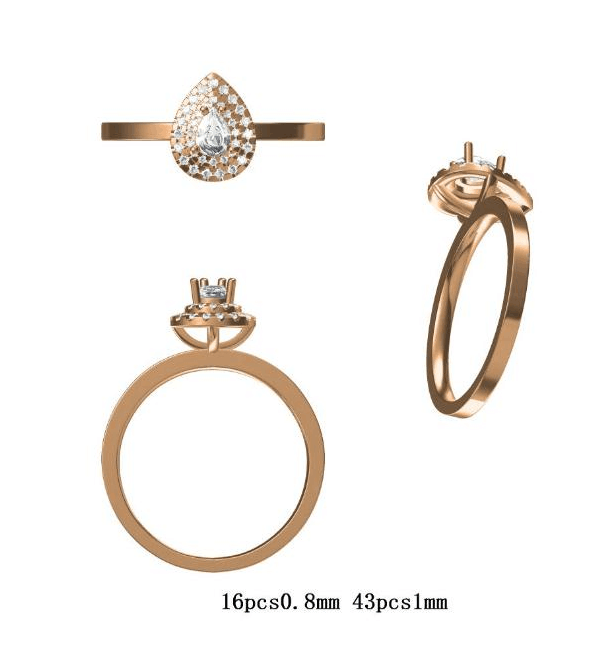 Reserved for Tasha payments for pink sapphir Double Halo Semi Mount Ring 14K Rose Gold Pear - Lord of Gem Rings