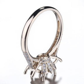 Reserved for taylormade1986,Custom Diamond 3 stone Engageemnt Semi Mount Ring 14K Yellow Gold - Lord of Gem Rings