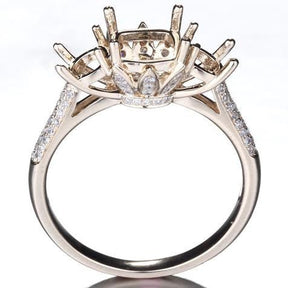 Reserved for taylormade1986,Custom Diamond 3 stone Engageemnt Semi Mount Ring 14K Yellow Gold - Lord of Gem Rings