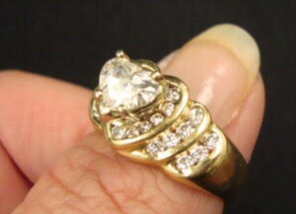 Reserved for Teresa Semi Mount Ring 14K Yellow Gold Heart 5.45x7.1mm - Lord of Gem Rings