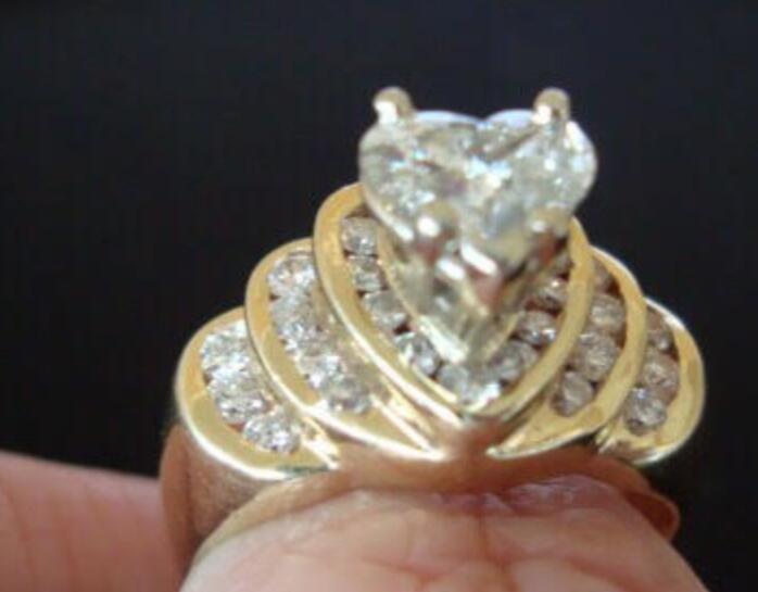 Reserved for Teresa Semi Mount Ring 14K Yellow Gold Heart 5.45x7.1mm - Lord of Gem Rings