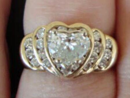 Reserved for Teresa Semi Mount Ring 14K Yellow Gold Heart 5.45x7.1mm - Lord of Gem Rings