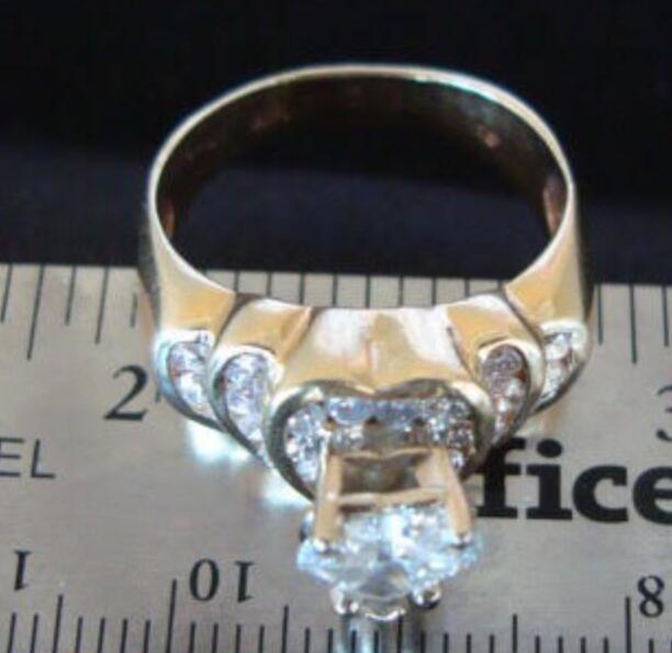 Reserved for Teresa Semi Mount Ring 14K Yellow Gold Heart 5.45x7.1mm - Lord of Gem Rings
