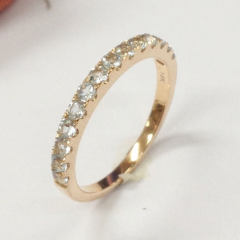 Reserved for Teresa,Custom mothers ring, 3/4 Eternity 14k Rose Gold - Lord of Gem Rings