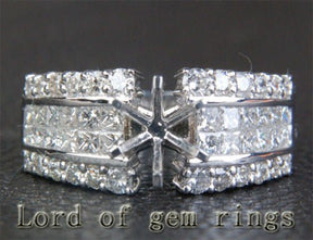 Reserved for tharris Custom VS/H Diamond Engagement Semi Mount Ring 14K Two Tone Gold - Lord of Gem Rings