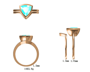 Reserved for thrftmrkt Trillion Morganite Ring Bridal Sets 14K Rose Gold 9mm - Lord of Gem Rings