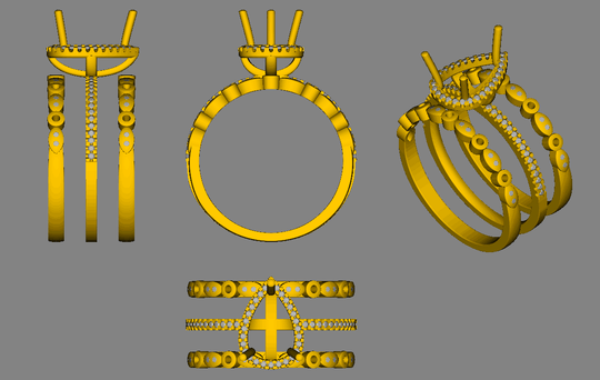 Reserved for Tiare,Custom 7x10mm Pear Peach Morganite 3 Wedding Ring Set