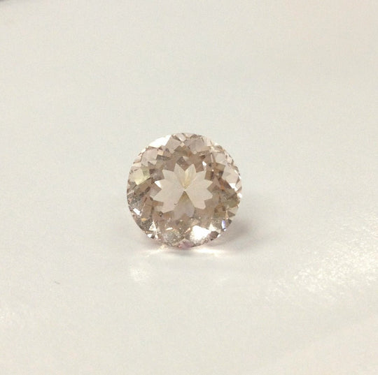 Reserved for Tonya,Custom Round Morganite Diamonds Wedding Set 14K Rose Gold