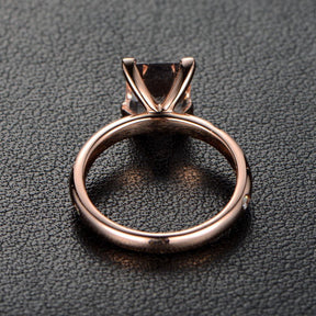 Reserved for torbranc Custom Princess Morganite Ring Accent Moissanite 14K Rose Gold - Lord of Gem Rings
