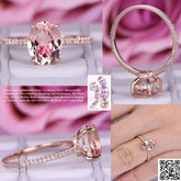 Reserved for Wendy custom Semi mount Ring Diamond Under Halo 14K Rose Gold oval 7x9mm - Lord of Gem Rings