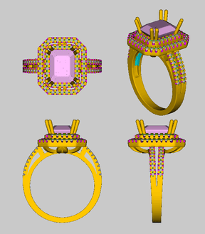 Reserved for will Emerald Cut Amethyst Engagement Ring Pave Diamond Wedding 14k White Gold - Lord of Gem Rings