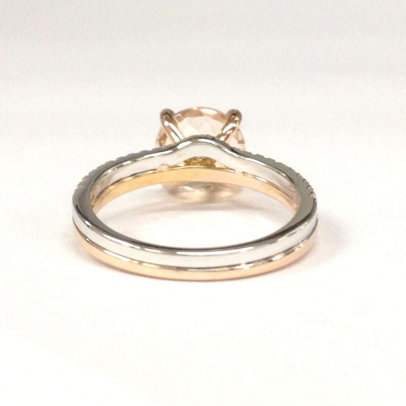 Reserved for William Custom Diamond Wedding band for Round Morganite Ring 14K White Gold - Lord of Gem Rings