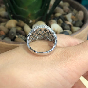 Reserved for Yvonne- Pearl Diamond Semi Mount 1.11CT Diamonds in 14K White Gold 13.4mm - Lord of Gem Rings