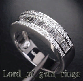 Reserved forda1948mi, Custom Made Baguette & Round Diamond Wedding Ring - Lord of Gem Rings