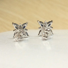 Reserved forElaine, Custom Sapphire & Diamond Earrings 14K White Gold - Lord of Gem Rings