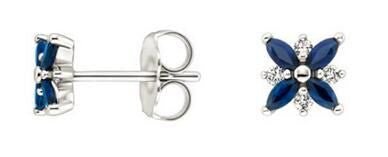 Reserved forElaine, Custom Sapphire & Diamond Earrings 14K White Gold - Lord of Gem Rings