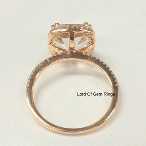 Reserved forKaren, Custom Made Cushion Peach Morganite and Matching Band, Stone SKU:cu34.9 - 8.475.05 - Lord of Gem Rings