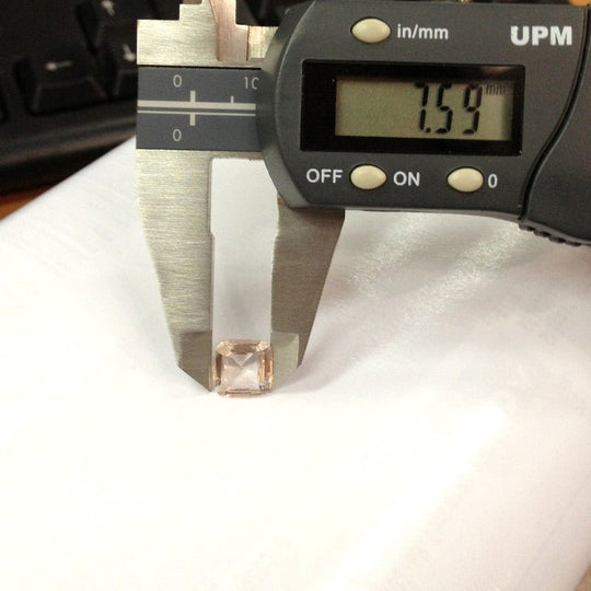 Reserved forKaren, Custom Made Cushion Peach Morganite and Matching Band, Stone SKU:cu34.9-8.475.05