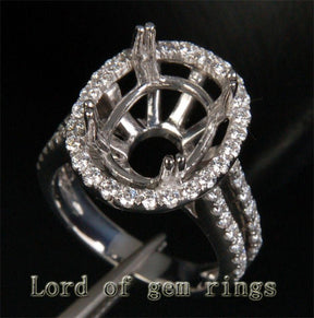 Reserved fororalum,Custom Diamond Engagement Oval Semi Mount Ring 14K White Gold - Lord of Gem Rings