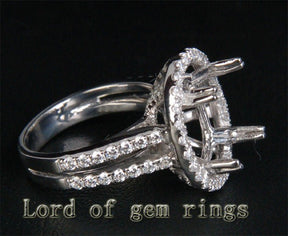 Reserved fororalum,Custom Diamond Engagement Oval Semi Mount Ring 14K White Gold - Lord of Gem Rings