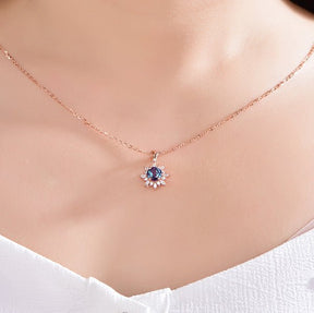 Round Alexandrite Marquise Moissanite Pendant 14k Rose Gold - Lord of Gem Rings