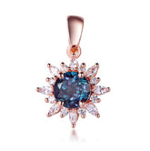 Round Alexandrite Marquise Moissanite Pendant 14k Rose Gold - Lord of Gem Rings