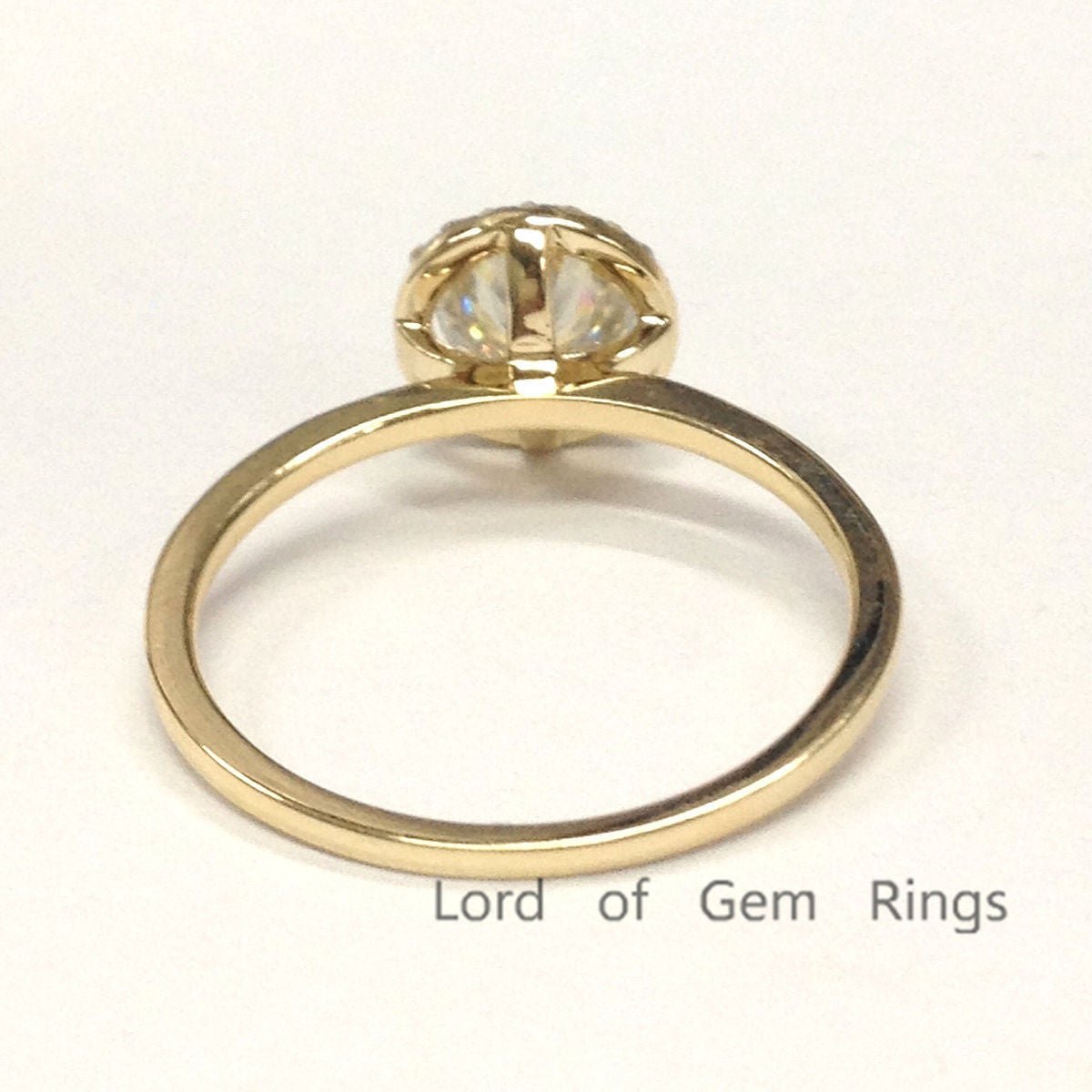 Round Moissanite Engagement Ring Diamond Halo - Lord of Gem Rings