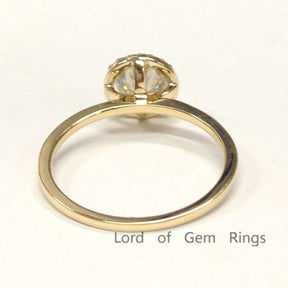 Round Moissanite Engagement Ring Diamond Halo - Lord of Gem Rings