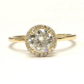 Round Moissanite Engagement Ring Diamond Halo - Lord of Gem Rings