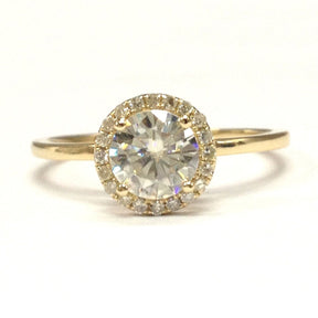 Round Moissanite Engagement Ring Diamond Halo - Lord of Gem Rings