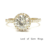 Round Moissanite Ring Diamond Accens 3/4 Eternity - Lord of Gem Rings