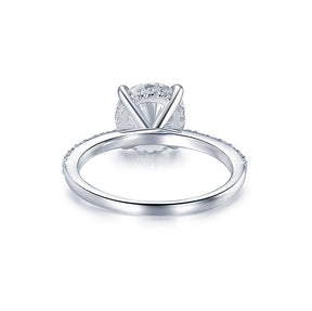 Round Moissanite Ring Diamond Hidden Halo Engagement Ring - Lord of Gem Rings