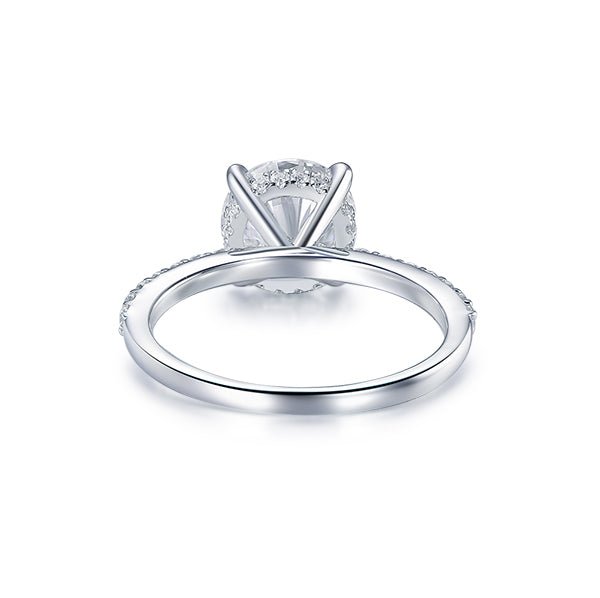 Round Moissanite Ring Diamond Hidden Halo Engagement Ring - Lord of Gem Rings