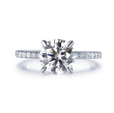 Round Moissanite Ring Diamond Hidden Halo Engagement Ring - Lord of Gem Rings