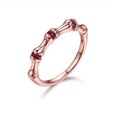 Ruby Bone July Birthstone Band 14K Rose Gold - Lord of Gem Rings